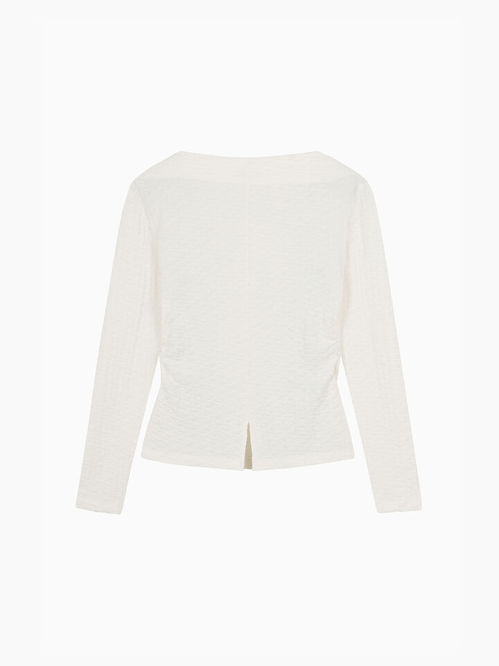 T-SHIRT L/S - sisley k long sleeve t-shirt - Creamy White | Sisley K image number 3